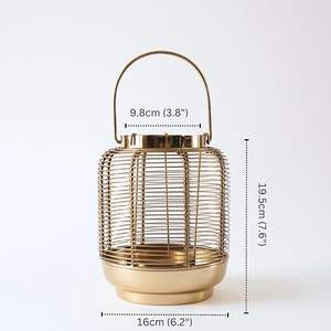 Ire Métal Intérieur/Extérieur Style De Noël Table-Top Pilier Bougeoir Fer Durable À La Main Noir Or Luxe Unique Maison - Product Image 3