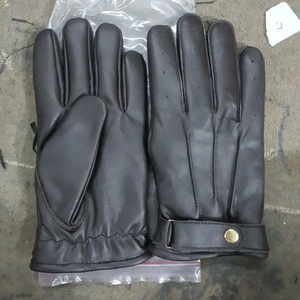 Gants en cuir pour hommes, couleur noire, imperméables, chauds, pour l'hiver, conduite de moto, écran tactile, gants de conduite en cuir - Product Image 5