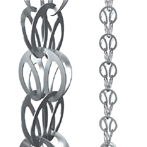 Chaîne de pluie en cuivre et acier inoxydable personnalisée gouttière de gouttière finition rouille foncé ornements de jardin RC90 modèle 89mm de diamètre Inde - Product Image 2