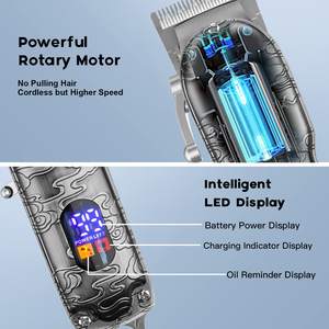 Tondeuse professionnelle sans fil pour hommes avec kit de toilettage LED pour nez et oreilles, idéal pour les voyages en camping-car - Product Image 3