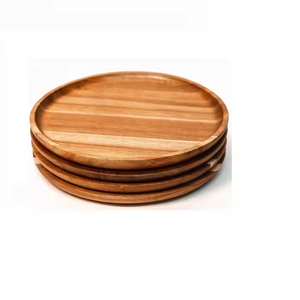 Platos de madera para servir Vajilla natural para ensalada de tamaño personalizado para platos de vajilla de artesanía de media luna - Product Image 1