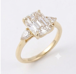 แหวนเพชรทรงแอชอคก้า 18K ทองคำขาวสำหรับผู้หญิง ประดับเพชรทรงลูกแพร์ด้านข้าง สไตล์คลาสสิก เพชรเลี้ยงในห้องปฏิบัติการ เหมาะสำหรับงานหมั้นและงานเลี้ยง - Product Image 2