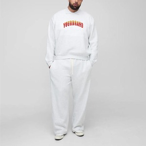 Vente en gros Nouvel arrivage de l'article top tendance surdimensionné 100% coton 2 pcs sweatshirt et pantalon de survêtement à col hip hop pour hommes - Product Image 1