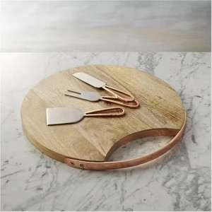 Tabla de cortar de madera Natural fresca con mango de Metal, tabla de quesos para carne y frutas, cubiertos personalizados, artículos para el hogar, verduras/queso - Product Image 1