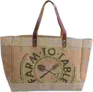Sacs d'épicerie réutilisables en jute écologique avec logo personnalisé - Product Image 1