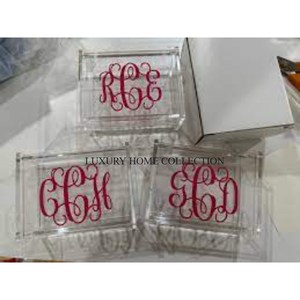 Conception attrayante clair acrylique décoration de mariage cartes boîte de rangement qualité supérieure carré bureau boîte de rangement à vendre - Product Image 3