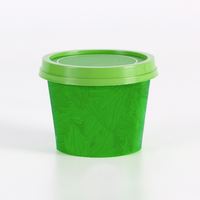 Cuillère de tasse de crème glacée à l'avoine et yaourt en plastique 120g 210ml imprimé IML de qualité alimentaire personnalisé