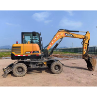 Mini-excavatrice SANY SY65W PRO 90 % neuve, 6 tonnes, équipement de construction chinois, moteur, engrenage, pompe, roulement, garantie 1 an, 2022