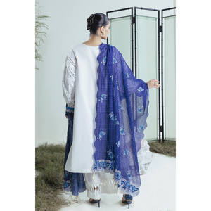 Conjunto de 3 Piezas de Traje Bordado para Mujer con Dupatta de Zari y Bunches FE-52065 - Product Image 3