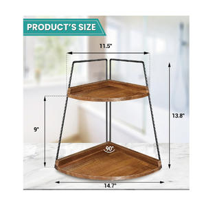 Étagère de salle de bain cosmétique étagère de rangement organisateur Double couche armoires de cuisine en bois étagère de rangement d'angle - Product Image 4