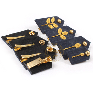 แผ่นแปะปกเสื้อ Gorget OEM แผ่นติดปกเสื้อรูปใบไม้สีเหลืองเข้มปรับแต่งได้ตามต้องการ - Product Image 3