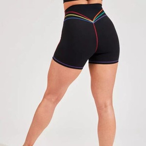 Pantalones cortos de ciclismo personalizados para mujer, pantalones cortos negros de cintura alta para yoga y motorista, pantalones cortos para mujer, mallas para mujer - Product Image 5