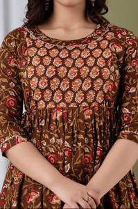 Robe de maternité personnalisée coupe parfaite confortable pour femmes enceintes robe d'allaitement main imprimée manches longues robe ample en coton doux - Product Image 3