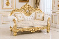 Juego de Sofás de Salón de Estilo Rococó, 5 Plazas, Madera de Teca, Estilo Europeo, de Alta Gama, Ajustables, Impresionantes, Exportaciones DST