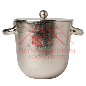 Seau à glace en métal aluminium fini argent avec couvercle au prix de gros - Product Image 6