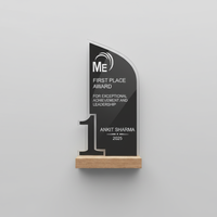 Trophée en acrylique poli gravé, imprimé en typographie, le plus vendu, durable, pour événements scolaires, universitaires, d'entreprise, et trophée étudiant