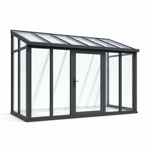 Moderna <span class=keywords><strong>Terraza</strong></span> Acristalada con Estructura de Aluminio y Techo Plano de Vidrio Templado, Invernadero Personalizado para Patio, Espacio Exterior - Product Image 6