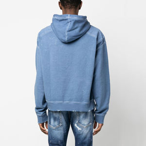 เสื้อฮู้ดผู้ชายแนวสตรีทเสื้อครอปทรงหลวมซักกรดแบบวินเทจ - Product Image 4