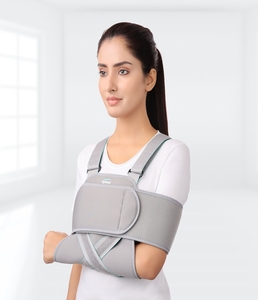 Universal Shoulder Immobiliser Made with Premium Soft Fabric and Foam Padding <b>Adjustable</b> <b>Straps</b> and Comfortable Long Wear Design - Product Image 1