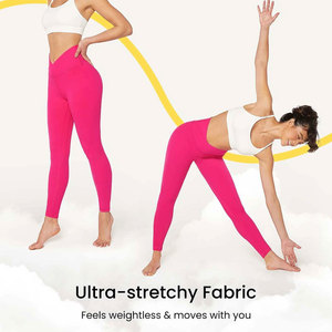 Leggings Deportivos de Cintura Alta para Mujer, con Logotipo Personalizado, OEM ODM, con Pedrería, Transpirables, Antibacterianos, de Algodón y Bambú, para Yoga - Product Image 6