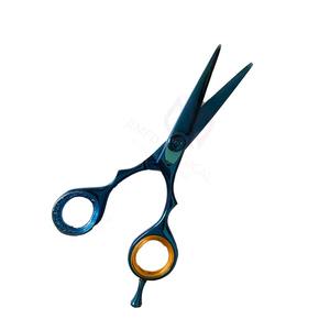 Ciseaux de coiffure en acier inoxydable de haute qualité, bleus, avec logo personnalisé, pour droitiers |   Ciseaux de salon réglables de précision - Product Image 1