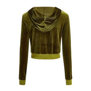 Top Selling <b>Women's</b> Velour Crop Top Hoodie <b>Jacket</b> Long Sleeve Zip up Tops Soft Casual <b>Velvet</b> <b>Jacket</b> with Pockets - Product Image 2