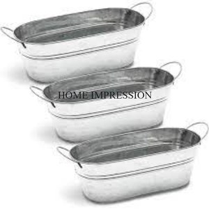 Macetas y macetas de flores galvanizadas de primera calidad, Juego de 3 macetas y macetas decorativas para el hogar y el restaurante de color gris - Product Image 2