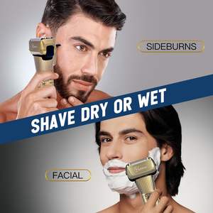 Tondeuse à barbe électrique pour homme avec lame en T, rasoir à grille, affichage LED, étanche, idéal pour les applications en camping-car - Product Image 4