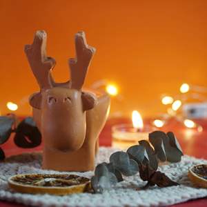 PORTE-BOUGIE EN TERRE CUITE HALLOWEEN CITROUILLE EN TERRE CUITE PETITE TAILLE POUR LA DÉCORATION D'HALLOWEEN PRODUITS EN TERRE CUITE FAITS À LA MAIN - Product Image 2