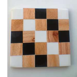 Black & <b>White</b> Combination Resin Tea Cup Mats & Pads Handmade Dinnerware <b>Coasters</b> Wholesale Price Handicrafts Item - Product Image 4