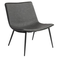 Chaise de salle à manger en cuir et métal de style mid-century moderne, avec pieds en métal, pour appartement et salle de bain (vente en gros)
