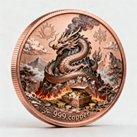Pabrik Grosir Koin Peringatan Tembaga Murni 999 1 oz Relief Tinggi 3D Koin Kustom untuk Hadiah dan Koleksi