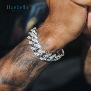 Hot Sale 19mm 14k White Gold 925 <b>Sterling</b> <b>Silver</b> VVS Moissanite Diamond Iced Out Cuban Link <b>Bracelet</b> for <b>Men</b> - Product Image 2