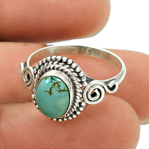 Design moderne meilleure qualité 925 argent Sterling naturel Turquoise pierre précieuse forme ovale bague cadeau de noël bijoux faits à la main - Product Image 6