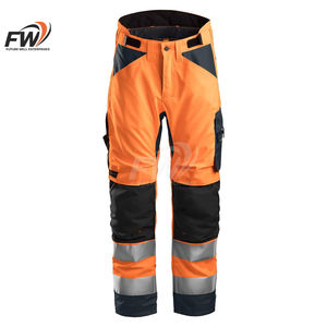 Pantalones de Trabajo de Alta Visibilidad para Hombre con Bolsillos en las Rodillas, Tela Elástica y Transpirable, Cinta Reflectante, Entrega Rápida, Liquidación - Product Image 1