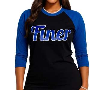 Camiseta de béisbol negra más fina, ropa de hermandad de manga azul, camisa de béisbol informal bordada para mujer de vida griega colegial de algodón - Product Image 5