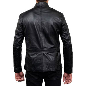 Veste en cuir à la mode pour hommes fabriquée professionnellement avec coupe régulière et col à capuche pour l'hiver - Product Image 4
