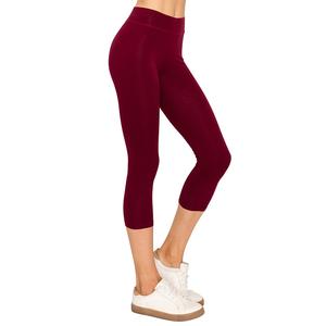 Women's 1/2 High Waist Gym Training Pants Solid Pattern Yoga Leggings Elastic Waist Stretchable Work Wear Leggings - Product Image 4
