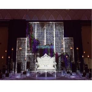 Paneles de corte láser marroquí para escenario de boda, venta al por mayor, arcos blancos de Metal de boda de alta calidad para decoraciones para fiesta de boda, Australia - Product Image 1