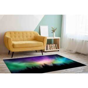 Tapis imprimé paysage Aurore Boréale : Décoration vibrante pour extérieur et chambre d'enfant, avec tapis à poils doux - Product Image 3
