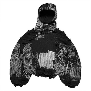 Chaqueta de tapiz tejida nueva personalizada con cremallera completa boomber streetwear para hombre con capucha a medida para hombre Sudadera con capucha a prueba de viento 2025 - Product Image 6