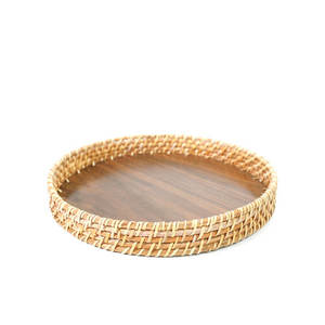 Bandeja de madera de ratán con forma redonda, artículo de vajilla para el hogar, Hotel, cocina, servicio de té y café, gran oferta, nuevo diseño - Product Image 5