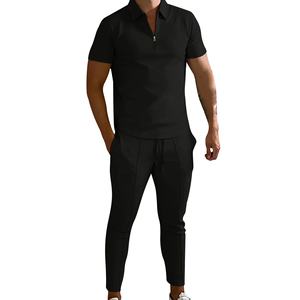 ชุดวอร์มผ้าฝ้าย2ชิ้นปักโลโก้ได้ตามต้องการชุดวิ่งชุดวอร์มกางเกงและมีฮู้ดสำหรับผู้ชายขายส่ง - Product Image 1