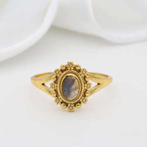 Anillo de Latón chapado en oro a la moda al por mayor, piedra preciosa labradorita, joyería de diseñador de flores a la moda, compromiso de aniversario para mujer - Product Image 5