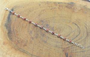 Red Sunstone 925 Sterling Silver Gemstone <b>Adjustable</b> <b>Bracelet</b> 11 Stone Handmade Jewelry Women Gift - Product Image 4
