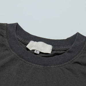 Camiseta desgastada de algodón 100% para hombre, moda callejera de alta calidad, hombro caído de gran tamaño, diseño en blanco de punto pesado - Product Image 3