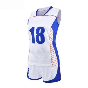 Custom Unisex White Blue Geometric <b>Volleyball</b> Jersey <b>Set</b> V-Neck Sleeveless Moisture Wicking Athletic Wear All Seasons Sports - Product Image 5