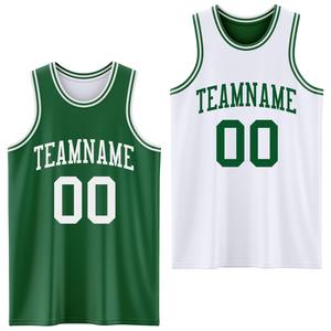 Directamente de la marca Engro Sports Custom Reversible Kelly Green White Sublimación de doble cara Traje de baloncesto Jersey - Product Image 1