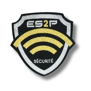 Parche personalizado de poliéster tejido con aro de avión para planchar con diseño bordado redondo, etiqueta tejida plegable para uniformes - Product Image 5