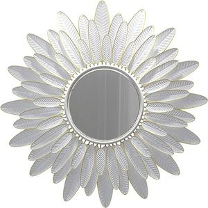 Venta al por mayor espejo de pared de Metal de alta calidad para la decoración del dormitorio del hogar espejos de pared de Metal decorativo Sun Burst espejo de pared dorado - Product Image 5